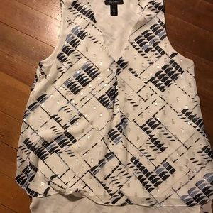 White House black market long sleeveless blouse
